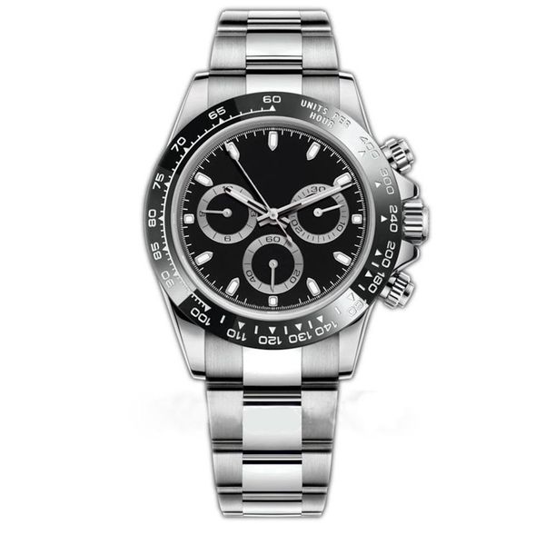

men business 2813 automatic watch cosmic basel black and white ceramic bezel 316l folding clasp 116500 waterproof mens watch192a, Slivery;brown