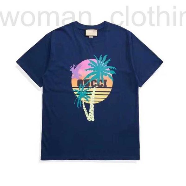 

men's t-shirts designer short sleeved t-shirts rainbow coconut printed knitted cotton t-shirts ocean view letter vay8, White;black
