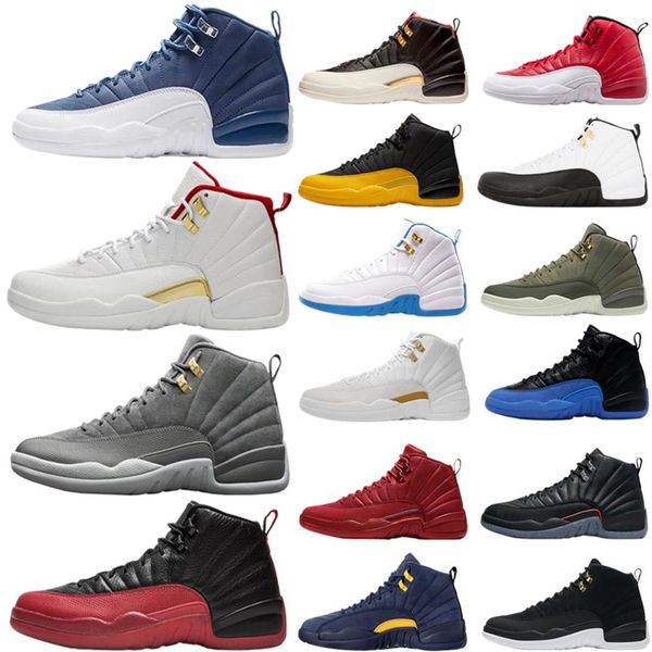 

jumpman 12 12s gamma blue mens basketball shoes utility grind indigo flu game dark concord ovo white reverse royalty taxi fi259m
