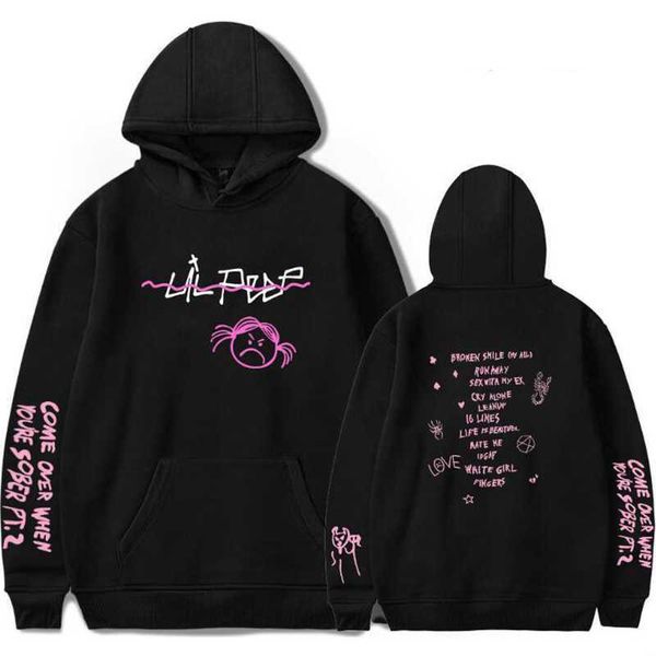 

hip hop rapper lil peep sweatshirt streetwear hoodie men women hoodies new pullover long sleeve oversized 4xlbg5b, Black