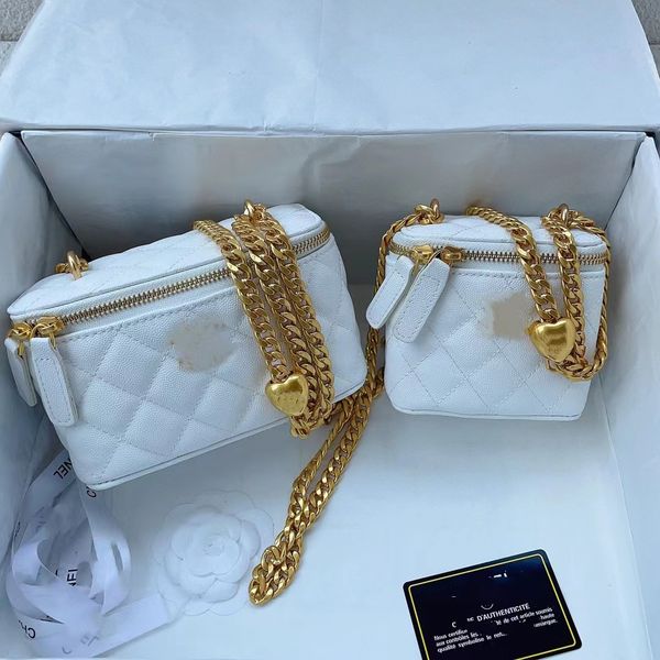 

new designer handbag 23p 2023 love ball chain box baoxiaofang bag shoulder bag oblique satchel fashion caviar particles grain cowhide leathe