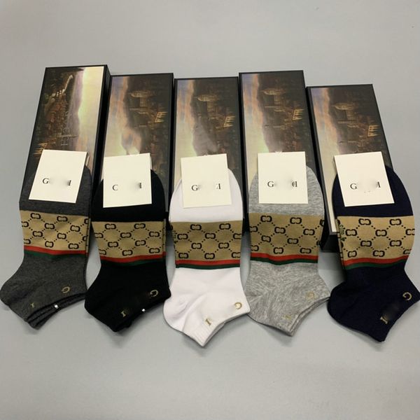 

ess# men's socks designer luxury prad classic letters brand fashion iron standard autumn and winter cotton 5 pairs of 2023 weed elite b, Black