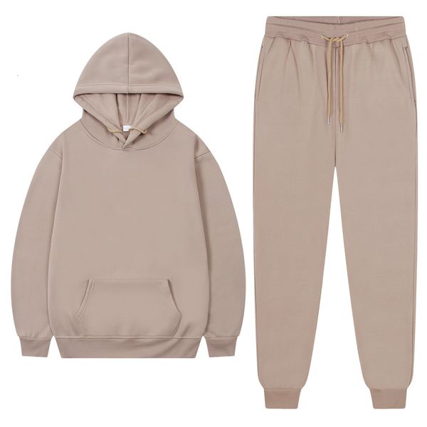 

mens tracksuits tracksuit winter fleece sports suit for men oversize hooded trouser autumn female warm suits 230301, Gray