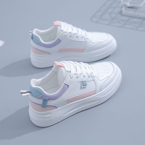 

fashion ale women's flatboard shoes white-pink white-purple spring casual shoes sneakers, Black