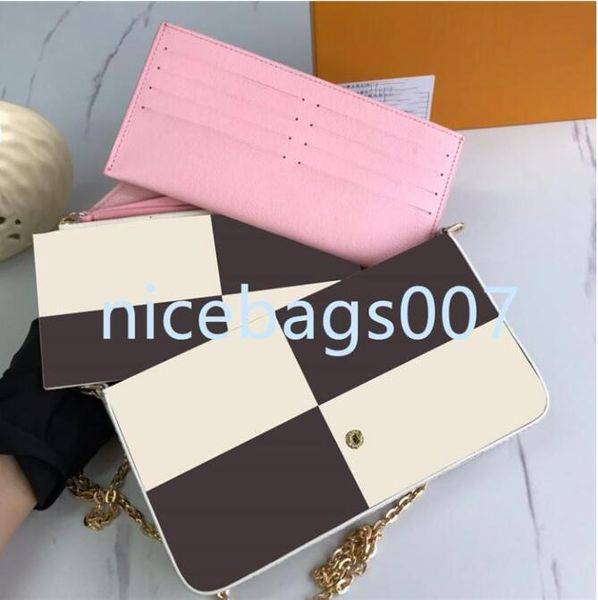 

2023 3-piece set classic new shoulder bags designer luxury bag women embossing leather handbags lady chain crossbody vintage clutch tote mes