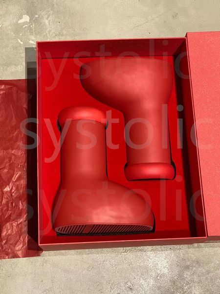 

designer mschf big red boot shoes rain boots thick bottom non-slip booties rubber platform bootie fashion astro boy mens women outdoor sneak