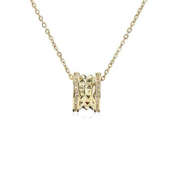 

f4m3 original editionbulgar titanium steel small man waist necklace women's cut-out fashion full diamond pendant dongguan jewelry, Black