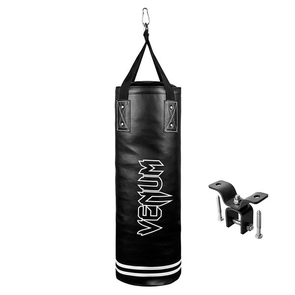 

venum classic boxing punching bag 70 lbs black/white heavy bag kit balls