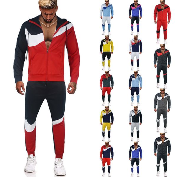 

mens tracksuits spring autumn winter sweater long sleeve hooded trousers suit casual sports m3xl 230228, Gray