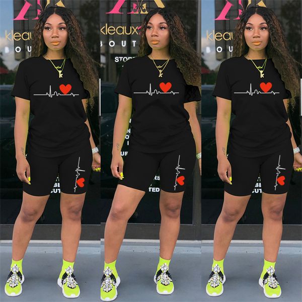 

women's two piece pants two piece set women summer pullover short sleeve oneck t shirts shorts set casual joggers biker shorts outfit f, White