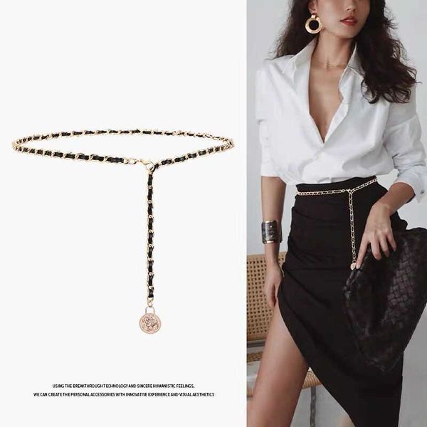 

love beads small fragrance metal chain belt weaving waist closure ins style peach heart beauty head waist chain female