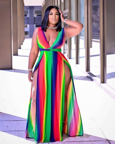 

plus size women dresses 2023 summer new long maxi dress loose multi color big swing sleeveless dress lady skirt xxl xxxl, Black;gray
