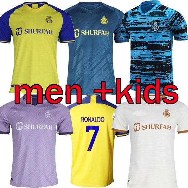 

22 23 ronaldo al nassr fc soccer jerseys home away third gonzalo martinez talisca ghislain konan vincent aboubakar men football shiirt al-na, Black;yellow