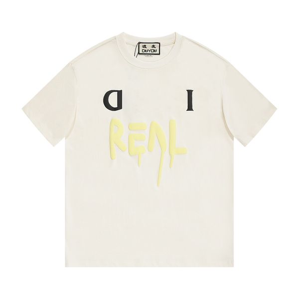 

duyou oversize t shirt with vintage jersey wash letters 100% cotton t-shirt men casuals basic t-shirts women quality classical dy8844, White;black