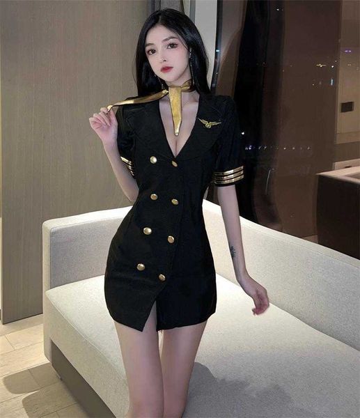 

stewardess seductive set role pants play captain police uniform, White