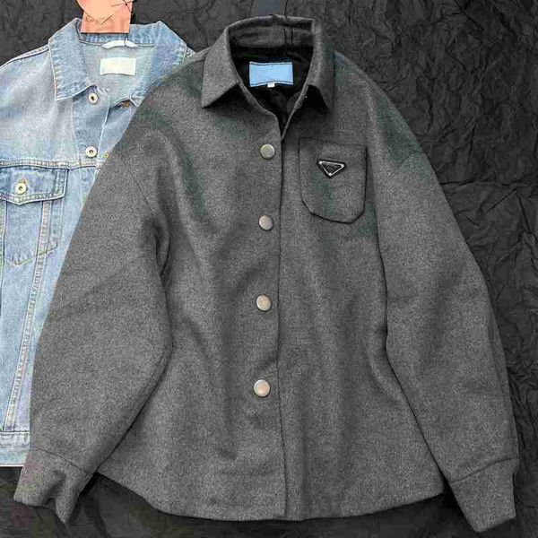 

women's blouses & shirts designer grey wool coat lapel women's mj2t, White