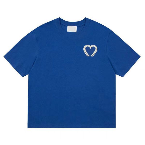 

paris fashion mens designer t shirt amis embroidered red heart round neck short sleeve t-shirt men women tees 2023 summer new fashion 0sr3, White;black