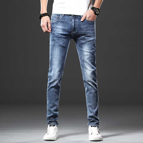 

men's jeans jantour brand skinny jeans men slim fit denim joggers stretch male jean pencil pants blue fashion casual hombre new y2303