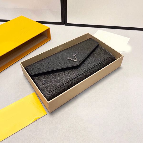 

designer purses mens wallets women men luxury brand cardholder fashion long coin pocket v card holders woman cowhide wallet with b220w, Red;black