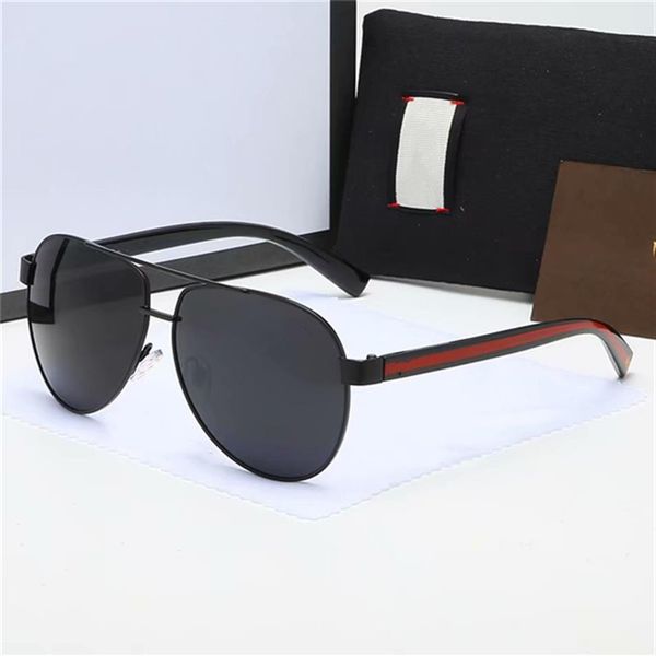 

2020 luxury new brand polarized sunglasses men women pilot sunglasses uv400 eyewear glasses metal frame polaroid lens 0190s266h, White;black