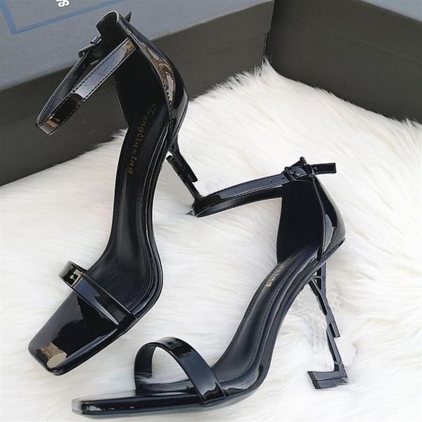 

classics women shoes heels sandals fashion beach thick bottom dress shoe alphabet lady sandal leather high heel lides216l, Black