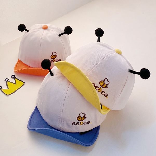 

m569 spring summer baby kids baseball hat cartoon bee peaked cap boys girls ball cap hats sunhat, Yellow