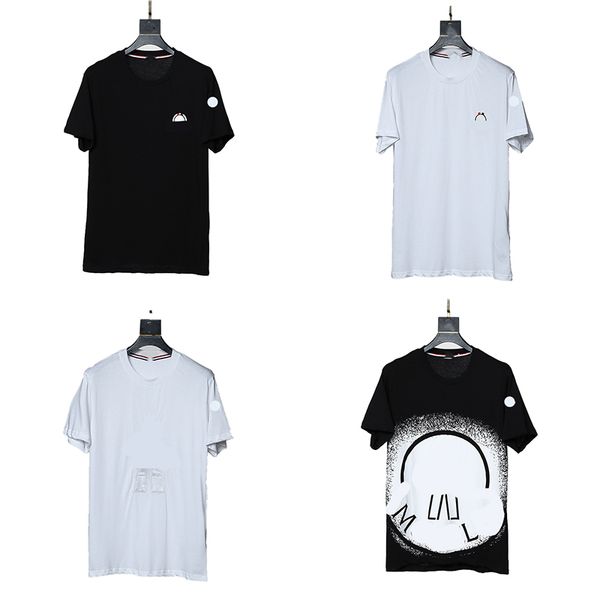 

designer mens t shirts women's embroidered badge letter print loose casual cotton polo shirt short sleeve t shirt bottom size s/m//xl, White;black