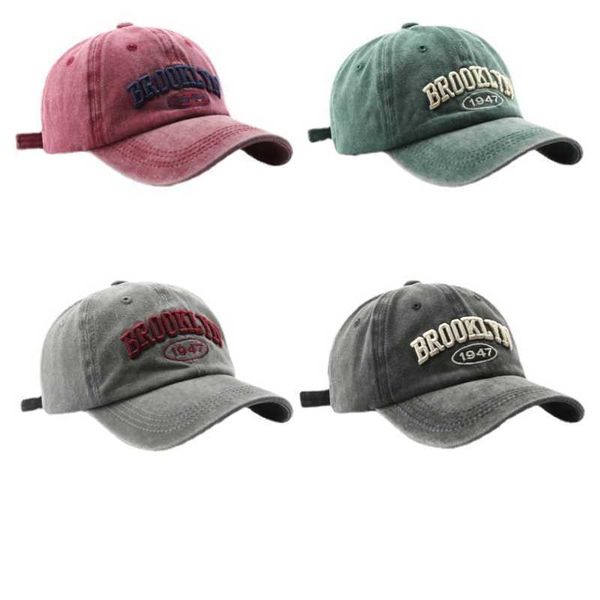 

ball caps retro letter embroidery snapback cotton baseball caps for men women hip hop casual hat outdoor travel sunscreen hatj230228, Blue;gray