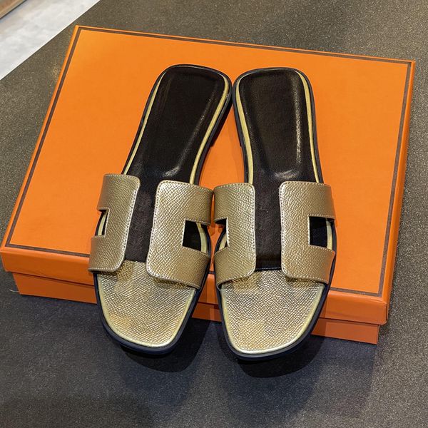 

women designer slipper flat sandals summer brand shoes classic beach casual sandals woman outdoor slippers genuine leather, Black