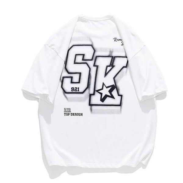 

men clothing fashion american high street mens phantom letter print t-shirt, White;black