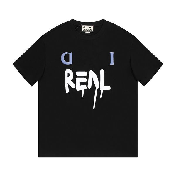 

duyou oversize t shirt with vintage jersey wash letters 100% cotton t-shirt men casuals basic t-shirts women quality classical dy8845, White;black