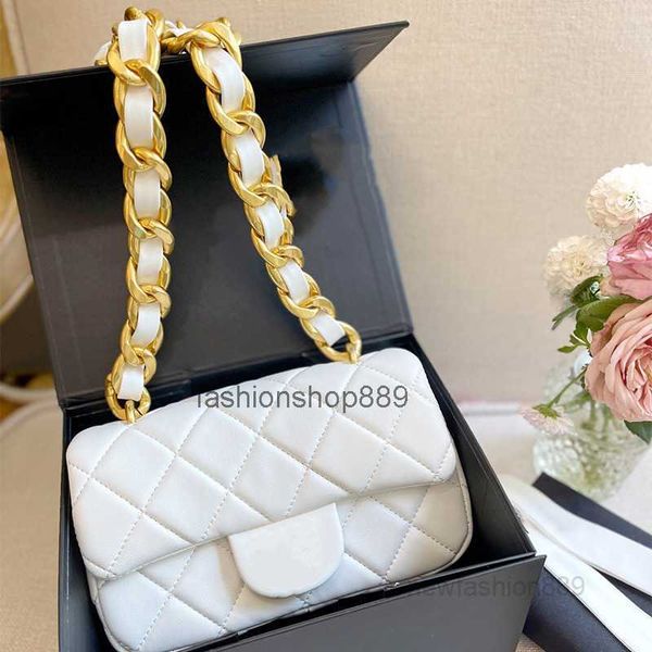 

mini new thick bag chain large gold chain shoulder bags famous designer women's bag retro leather fashion claic cross body purse tote 2
