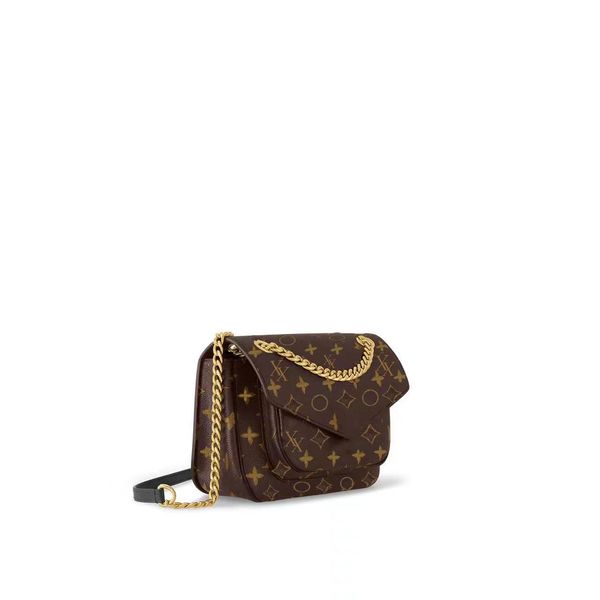 

luxury designer fashion handbag shoulder bag leather material women's bag brown