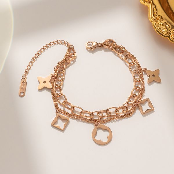 

bracelet gold bracelet for women charm bracelets jewelry men's and women's bracelets four-leaf grass bracelet wwjd bracelet women&, Golden;silver