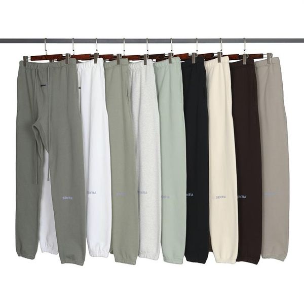 

autumn raf simons winter essentials usa 3m reflective pants trousers casual drawstring sweatpants men women jogger 70g, Black