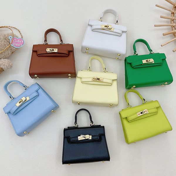 

childrens bag handbags fashion mini kelly bag girl pose small change inclined shoulder bag, Black