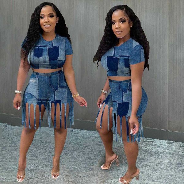 

flower print plus size jumpsuits: casual tassel two-piece for women, Black;white