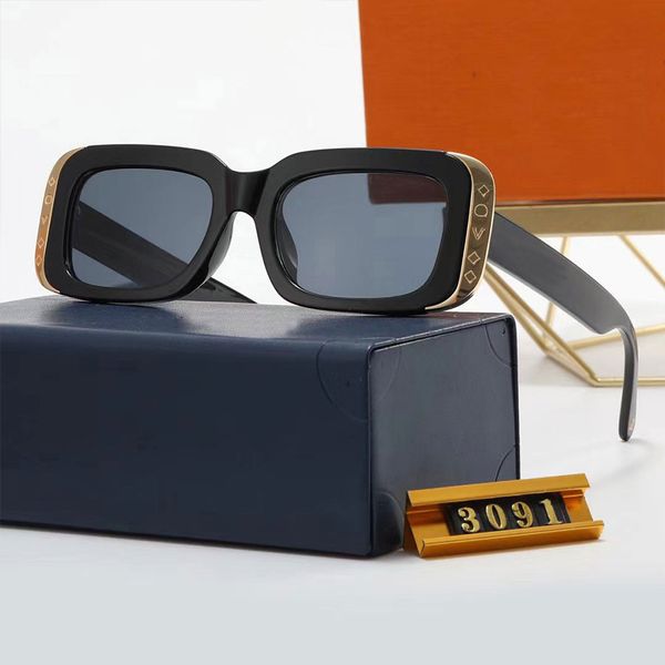 

Summer Designer Sunglasses Beach Glasses for Men Women Rectangle Full Frame Letter Design Goggle 5 Color Adult