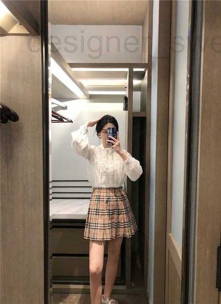 

other panties designer 2022 summer new classic bur's checked pleated slim skirt inq6, Black;white