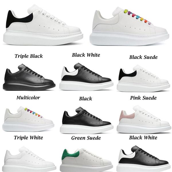 

men women designers casual leather velvet shoes paris sneakers black white fashion womens summer flat platform trainer195o