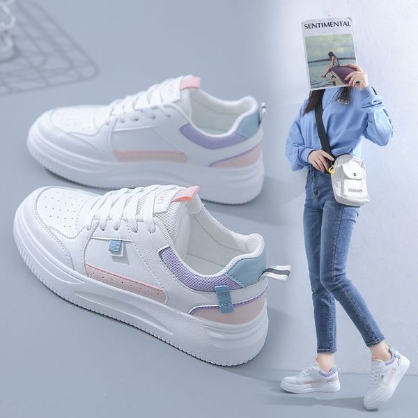 

fashion ale women's flatboard shoes white-pink white-purple spring casual shoes sneakers color54, Black