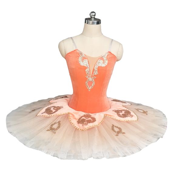

stage wear peach nutcracker ballet tutus classical orange pre-professional platter tutu girls competition,white fairy pancake tutu dress pin, Black;red