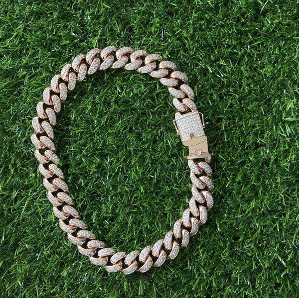 

necklace iced out cz 12mm cuban link chain 925 sterling silver
