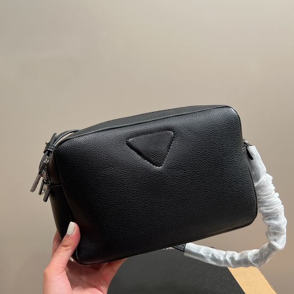 

women crossbody bag handbags double layer camera bags fashion solid colors shoulder purse silver hardware zipper closure cell phone pocket a