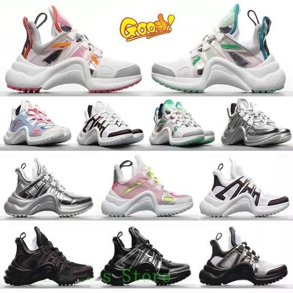 

trainer paris mens womens casual dad shoes sneakers archlight platform arch walking leather shoes leather patchwork dress tennis sneakers ol, Black
