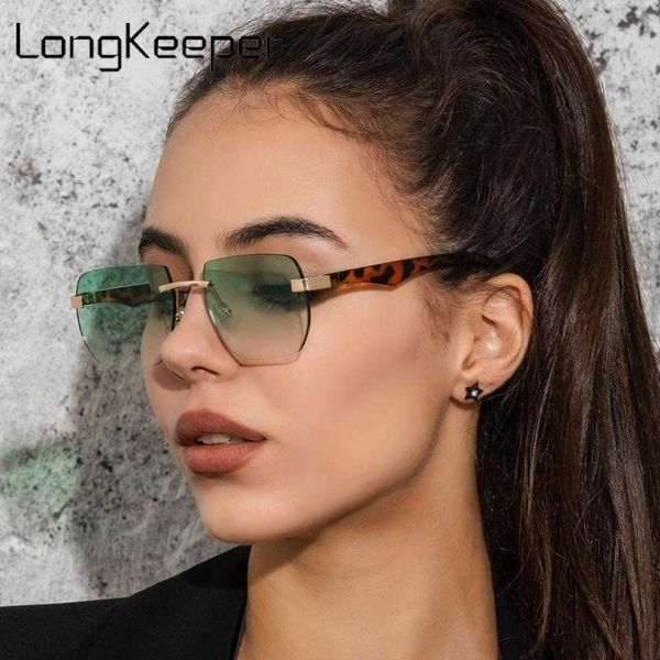 

sunglasses long keeper luxury design sunglasses women frameless oversize sun glasses rimless cutting lens fashion eyewear accessoriesj230301, White;black