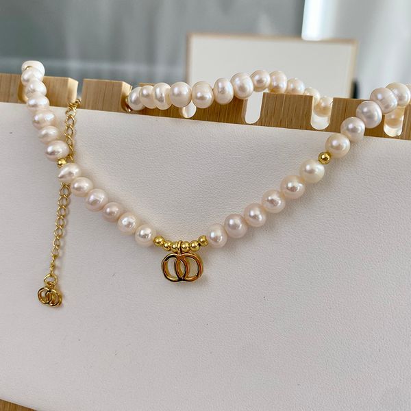 

18 style wholesale luxury designer pendant necklaces brand double letterchain plated crysatl rhinestone, Silver