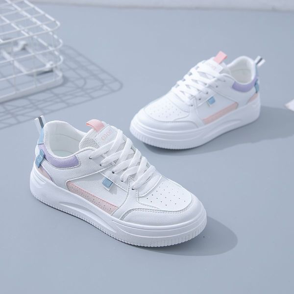 

fashion ale women's flatboard shoes white-pink white-purple spring casual shoes sneakers color33, Black