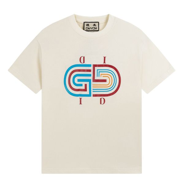 

duyou oversize shirt with vintage jersey wash letters cotton t-shirt men casuals basic women quality classical dy8840, White;black