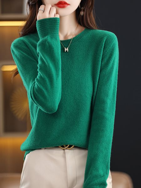 

women's sweaters autumn winter wool blend sweater woman horseshoe design o-neck pullover casual knitted cashmere female sweater 230301, White;black